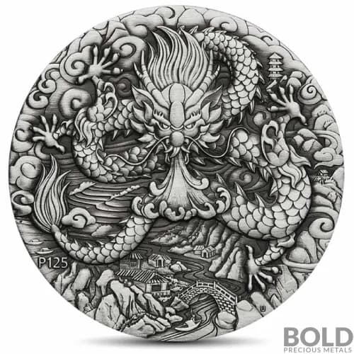 2024 2 oz Perth Lunar Dragon Silver Coin (Antiqued)