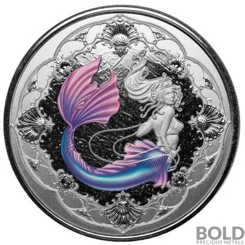 2022 Silver 1 oz Samoa Mermaid Proof (Colored)