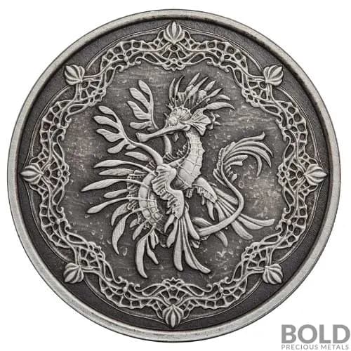 2022 Silver 1 oz Samoa Sea Dragon Antiqued Coin