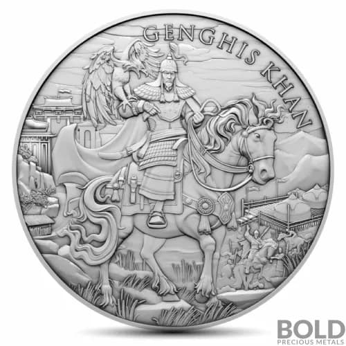 1 oz Legendary Warriors: Genghis Khan Silver Round (BU)