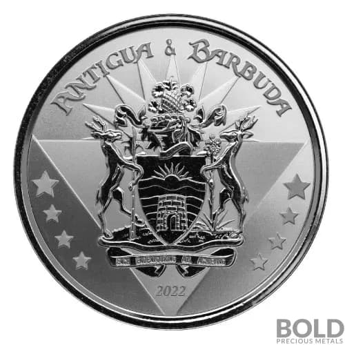 2022 Silver 1 oz Antigua & Barbuda Coat of Arms Coin BU