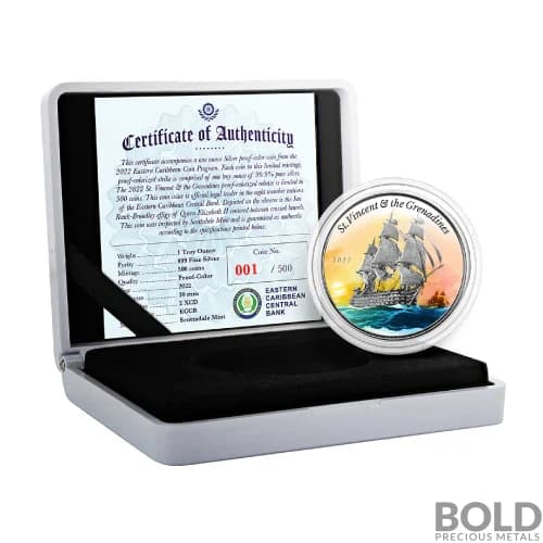 2022 Silver 1 oz EC8 St Vincent Grenadines War Ship Coin Proof (Colored)