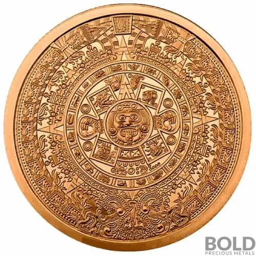 Copper 2 oz Aztec Calendar Round