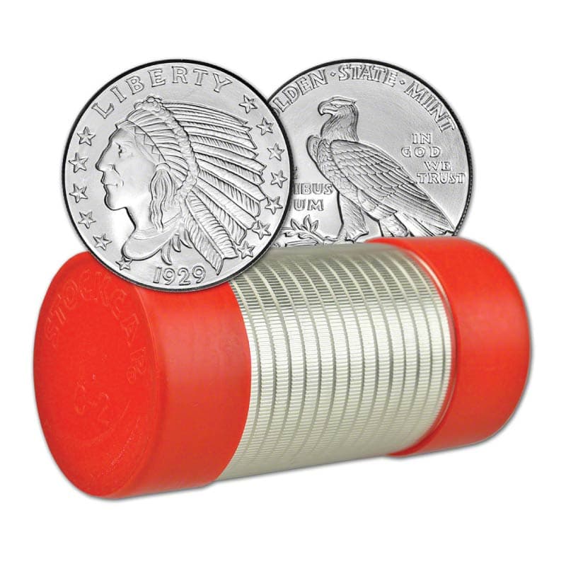 2 oz Incuse Indian Silver Round (Tube of 25)