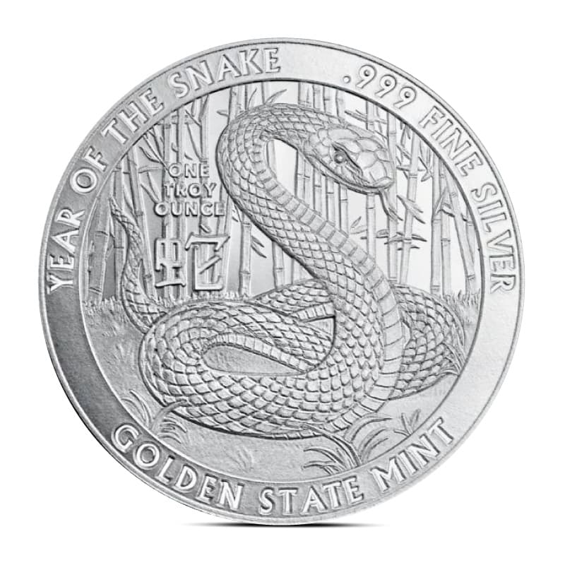 1 oz GSM Lunar Snake Silver Round