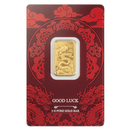 5 Gram PAMP Good Luck Yellow Dragon Gold Bar