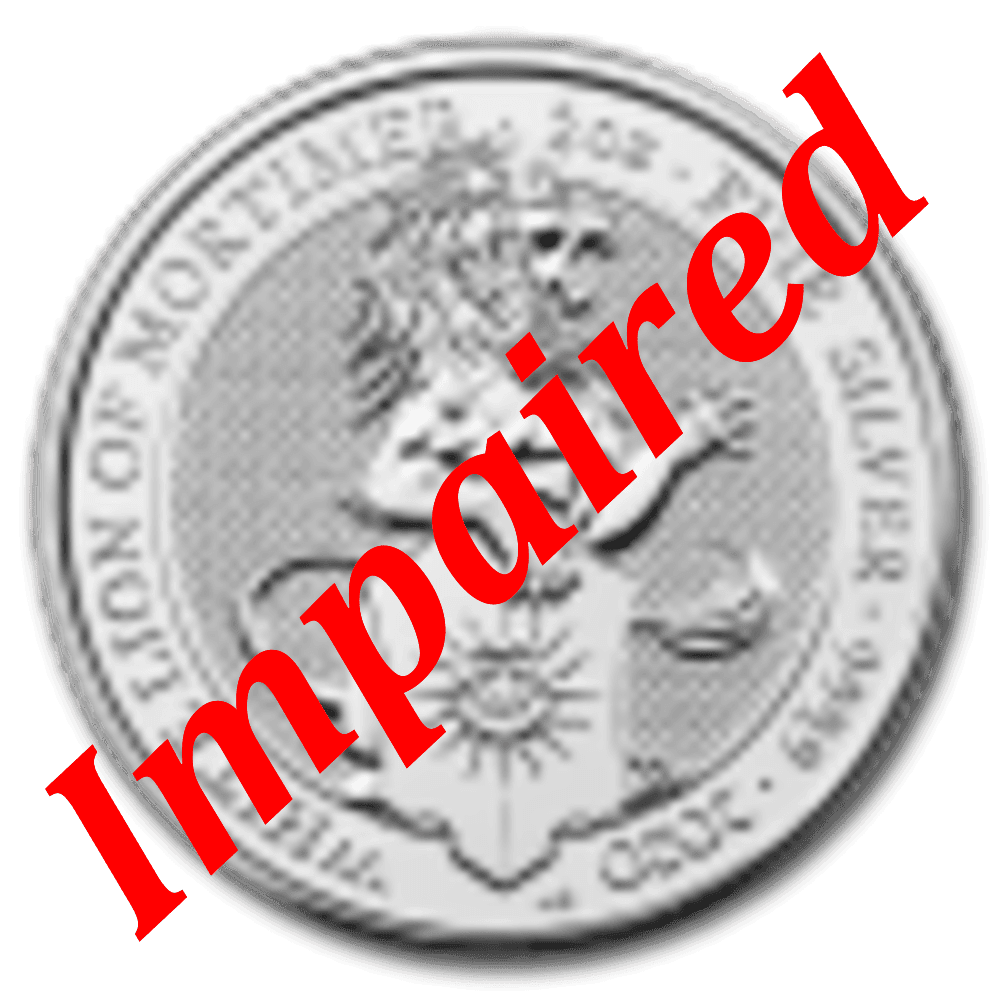 2020 SilverBritain Queen's Beasts White Lion 2 oz *IMPAIRED