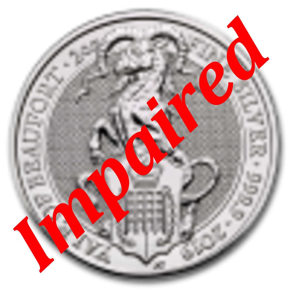 2019 Silver Britain Queen's Beasts The Yale 2 oz *IMPAIRED
