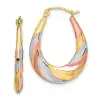 Oval Scalloped Hollow Hoop Earrings