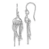 Rhodium-finished Polished Moveable Jellyfish Dangle Earrings (SS)