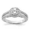 Rhodium-plated & CZ Ring (SS)