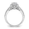 Rhodium-plated & CZ Ring (SS)