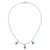 sterling-silver-polished-green-red-and-blue-nano-crystal-turtles-necklace