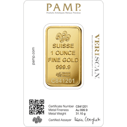 1 oz PAMP Suisse Lady Fortuna Gold Bar (Lot of 5)